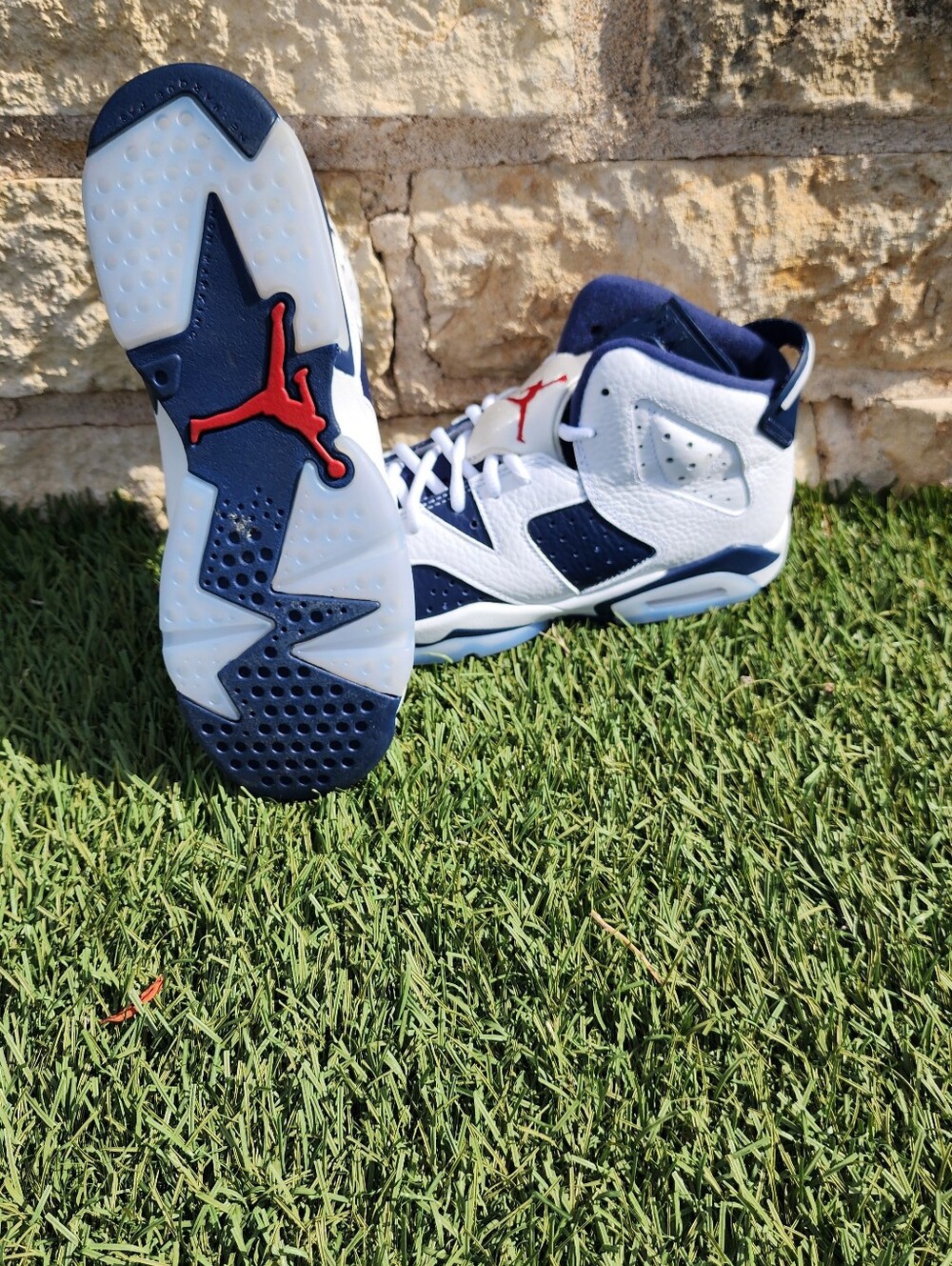 Jordan Kids' Retro 6 "Olympics" Sneakers - White, Navy, Red Accent